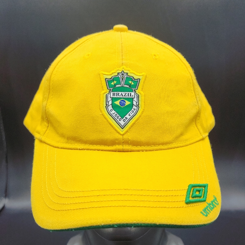 Brazil Umbro Hat Yellow Green Metal Strap Adjustable